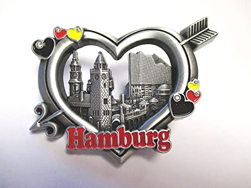 Hamburg Metall Magnet Herz Elbphilharmonie Michel Landungsbrücken