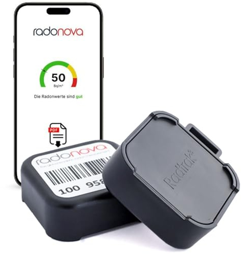 Radonova Radtrak³ - Radon Messgeräte für Eigenheime | Einfache Messung und zuverlässiges Ergebnis | Digitaler Bericht Online inklusive | Perfekt für Haushalte (3 detektoren)