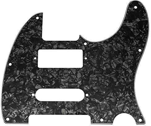 Musiclily Pro 8 Löcher Gitarren Schlagbrett Pickguard 4-lagig Black Pearl | für Brent Mason Tele Style E-Gitarre