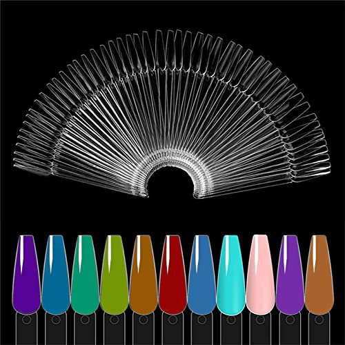 100 Pièces Nuancier Ongle, Nail Tips Art Présentoir, Transparent Présentoir Faux Ongles Couleur Maquillage Vernis à Ongles pour nail art Pratiquer des modèles, Trapèze