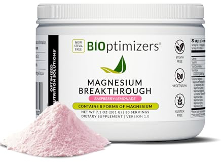 BIOptimizers Magnesium Drink, Raspberry Lemon, 30 Servings