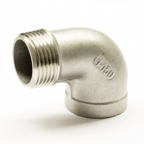 Edelstahl Fitting #92 Winkel 1 1/4 Zoll IG/AG 90° Rohrwinkel Gewindefitting