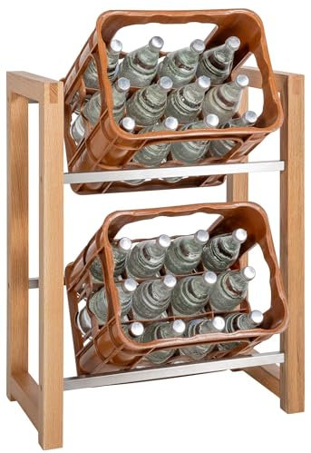 CLP Getränkekistenständer Robin I Regal Für Genormte Getränkekisten, Farbe:Eiche, Größe:für 2 Kisten