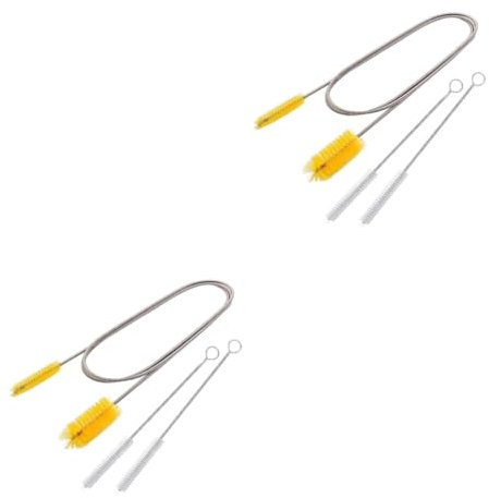 ABOOFAN 2 Sätze Schlauchreinigungsbürste Flexible Abflussbürste 360°-drehung Hochdichte Borsten Edelstahlgriff Doppelseitige Elastische Bürste Für Die Entwässerung 3 Stück * 2
