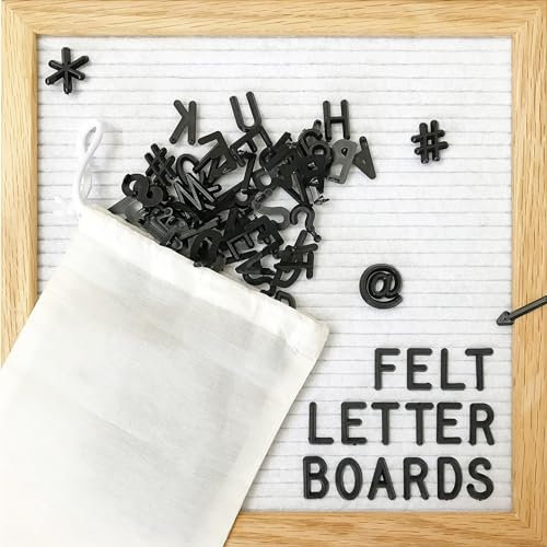 Filz Briefbrett mit Buchstaben austauschbar, Rahmen Holz Message Board, Zahlen, Symbole & Buchstaben 340 Stück, Stativständer, für Baby Ankündigung, Meilensteine, Tischdekoration, Hochzeitsfeier Dekor