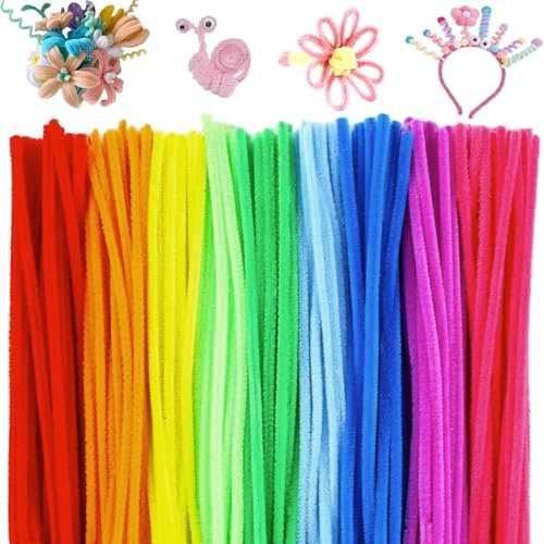 pangdapengpeng 200 Stück Pfeifenputzer, Pfeifenputzer zum Basteln,Pfeifenreiniger Bunt Biegeplüsch Chenilledraht für DIY-Kunst und Handwerksprojekte (Gemischte Farben)