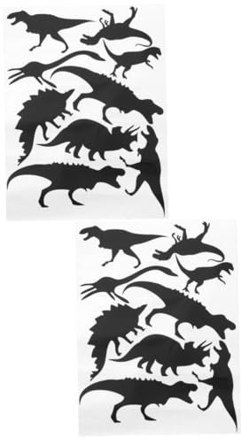 Abaodam 2blätter Dinosaurier Wandaufkleber Kreative Pvc Wanddekoration Für Kinderzimmer Leicht Abziehbar Für Glatte Oberflächen Geeignet Karton-design Für Zuhause Und Partys Als Oder