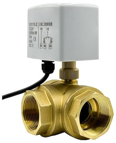 2 Zoll 3-Wege-Motorkugelhahn 3-Draht 2 Steuerung T/L Typ Messing elektrischer Kugelhahn 1St(Color:T TYPE_24VDC)