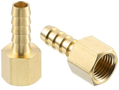 QUARKZMAN Raccordo Portagomma Ottone 5/16 Barbetta x 1/4 NPT Femmina 2pz | Raccordo a Barbetta Ottone per Collegare Tubi Dispositivi Meccanici Attrezzature Idrauliche