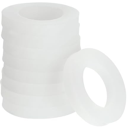 sourcing map Silicone Gasket, 19mm OD 11mm ID 3mm Width VMQ Seal Rings Washer for Shower Head Water Hose Faucet Plumbing Pipeline, White 10Pcs