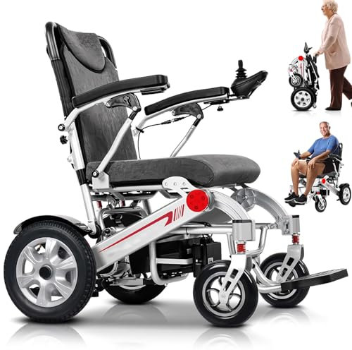 Bueuwe Elektrorollstühle, faltbar,150 kg Tragfähigkeit, Li-Ion Battery, Elektrische Rollstühle für die Wohnung, Elektrorollstuhl für ältere Menschen, Elektrischer Rollstuhl 500 W Motor,20a