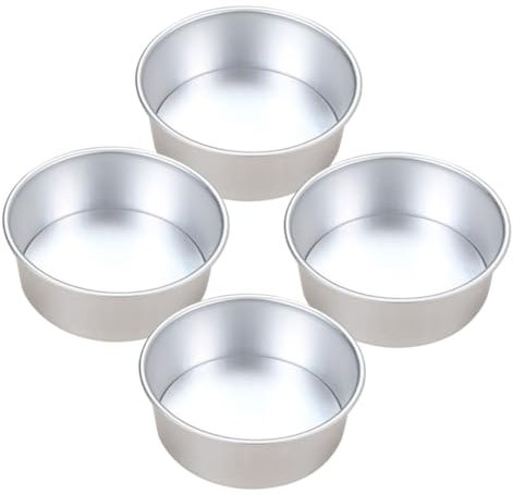 COLLBATH 4pcs Alloy Non-Stick Cake Mold Baking Tray Round Mold for Cake Decorating for Kitchen Use