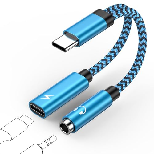 USB C auf Klinke Adapter und Laden 2 in 1 Typ C auf 3.5mm Kopfhörer Adapter