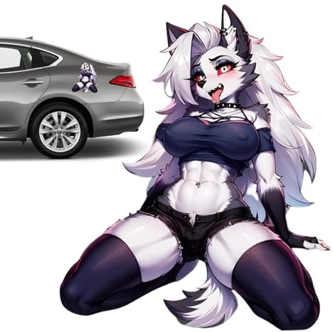 Anime Girl Auto Aufkleber – Mädchen Auto Aufkleber | Anime Girl Auto Aufkleber Sexy | Selbstklebend Kratzfest Fuchs Mädchen Niedlich Anime Sexy Auto Aufkleber | Wasserdicht Aufkleber Auto Fenster