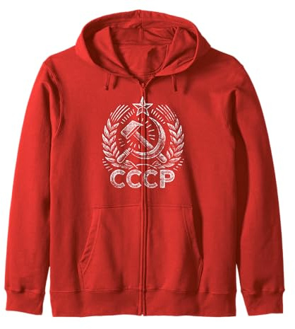 CCCP Marteau faucille étoile et couronne Imprimé vieilli Sweat à Capuche