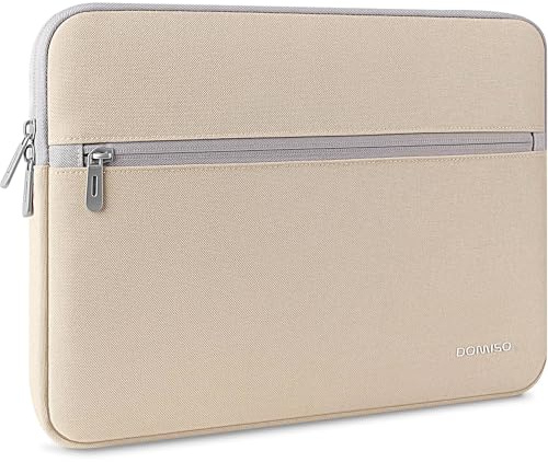 DOMISO 14 Inches Protective Sleeve Bag for Laptop/Tablet/Netbook/Apple/HP Stream 14 Pavilion 14 / Acer Aspire 1 Swift 3 / Lenovo/Primux/Toshiba/ASUS/MSI, Beige
