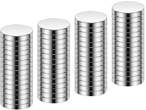 WOLMIK Lot de 50 mini aimants puissants en néodyme - Petits aimants ronds - 8 x 1 mm - Pour tableau magnétique, bureau, réfrigérateur