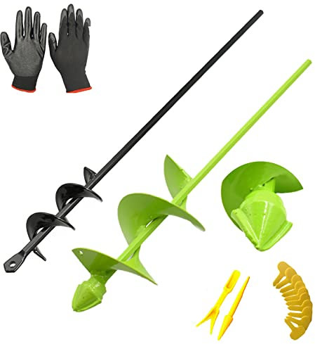 NINGXUE Lot de 2 forets hélicoïdaux de Jardin en Alliage pour perceuse à entraînement Hexagonal, 1,6 x 16,5 Pouces et 3 x 16 Pouces, pour Tout Foret hélicoïdal, Foret hélicoïdal de Jardin pour Sable