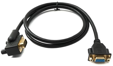 SYSTEM-S D Sub15 Kabel 100 cm HD VGA 15 Pin Stecker zu Buchse DB15 Winkel Right Angled Adapter