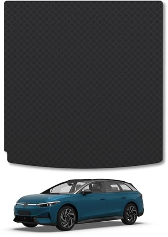 Rubber Boot Liner Compatible with VW ID.7 Tourer (2023+) [UPPER-FLOOR BOOT POSITION] Tailored Fit Heavy-Duty Premium 3mm Rubber Protector Boot Mat Anti-Slip Durable Waterproof Custom Fit Dog Friendly