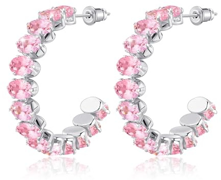 Linawe Creolen Ohrringe Edelstahl Damen, Statement Ohringe Jewelry, Hypoallergene Große Modeschmuck Ohrschmuck, Erhältlich in Gold und Silber