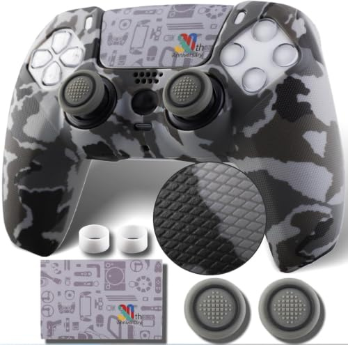 YoRHa Cover in silicone antiscivolo per controller PS5 con tappi per levette x 2 e adesivo x 1 (30 anni di anniversario)