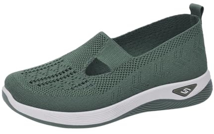 Diabetikerskor för damer, bekväma sommarsneakers, lätta och luftgenomsläppliga ortopediska skor, avslappnade löparskor och promenadskor, för breda fötter, slip-in-skor i mesh, träningsskor. , 39 EU