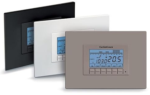 CH141AK Cronotermostato Settimanale da Incasso a Batterie Bianco/Silver/Antracite Fantini Cosmi