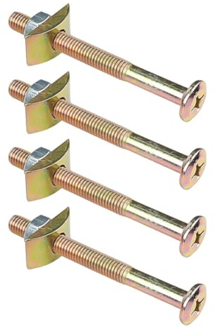 Enwye Jeu de 4 boulons de Meuble M8 avec écrou, Accessoire Demi-Lune Solide, adapté aux Lits superposés, aux Lits ordinaires et à Divers Types de Meubles