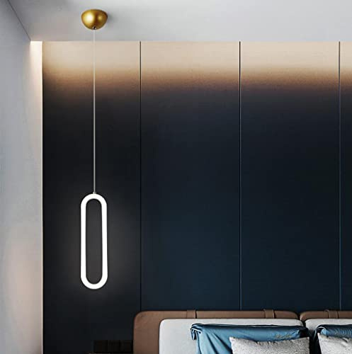 SSNCcNC LED Camera da letto comodino lampada a sospensione minimalista luce pendente nordico moderno 13W 6000K lampada da sala da pranzo acrilico per soggiorno isola della 9 * 32 cm