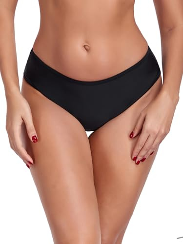 Ocean Blues Women's Period Swimwear Mid Waisted Leakproof Period Bikini Bottom Quick-Dry Waterproof Swim Bottom for Beach, Pool & Vacation