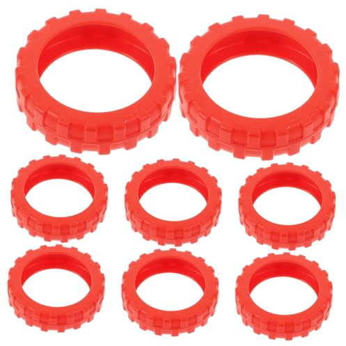 Baluue 8 pièces Housse de Roues de Valise Silicone Antidérapante Protège Valise Rouge Couvre-roulettes Souples pour Sols Durs Facile à Installer et Silencieux