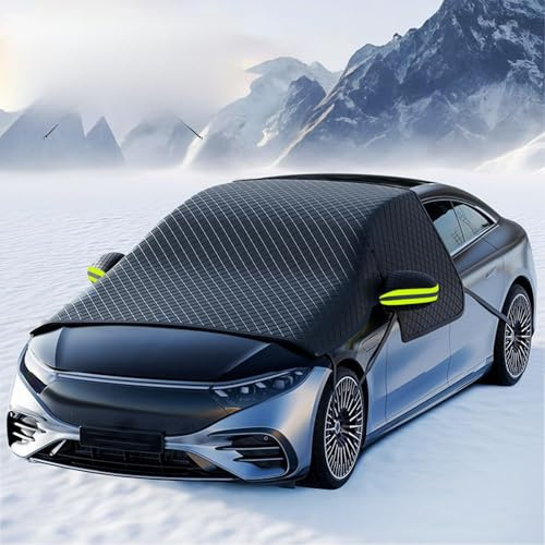 Protector para Parabrisas Protector Parabrisas Hielo Cubierta para Parabrisas Delantero para Coche Universal Apto a la Mayoría de Coches y SUV Antihielo y Nieve UV Lluvia(Grande Negro)