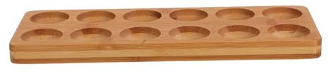 TOGEVAL 12fori Portauova in Legno per Uova Contenitore da Cucina per Conservare Uova Fresche Vassoio per Servire da Esporre Sul Bancone Frigorifero
