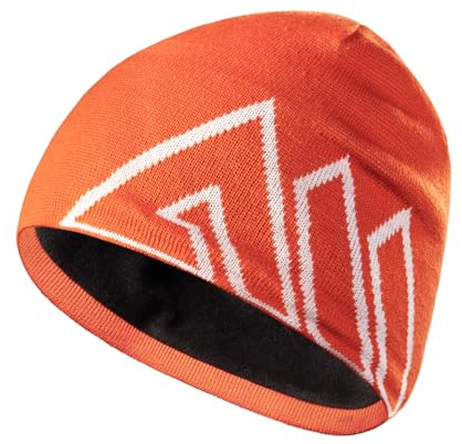 Joscoal Beanie Merinowolle Mütze Unisex Merino Wolle Mütze Frühling Atmungsaktive Haube für Damen und Herren, Strickmütze Warme Sportmütze Hat für Herbst und Winter, Orange