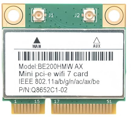 Tarjeta WiFi 7 PCI-E WiFi BE200 BE200HMW 8774Mbps 2,4G/5G/6Ghz para Bluetooth 5.4 802.11BE adaptador de red sin antena