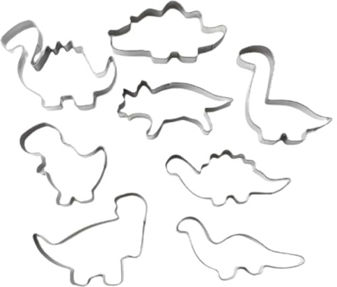 JchEnye 8-teiliges Cartoon-Dinosaurier-Ausstechformenset Tierförmige DIY-Backwerkzeuge Kinder-Dinosaurier-Party