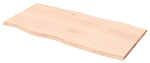 Eleganz Tablero de madera maciza de roble 100 x 50 x 2 cm sin tratar con borde de árbol, natural y duradero para mesas rústicas, cocina, salón, oficina
