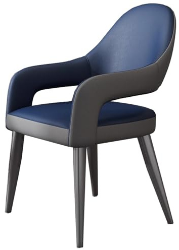 Matstolar Med Armstöd Modern Stol Med Lädersits Och Vadderat Ryggstöd Köksfåtöljer För Vardagsrum, Matsal Och Läsrum(Blauw)
