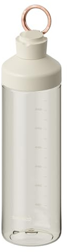 SANTECO Tritan Trinkflasche 850ml - Kohlensäure geeignet & Auslaufsicher - Für Fitness, Wandern, Camping, Schule und Büro (Creme)