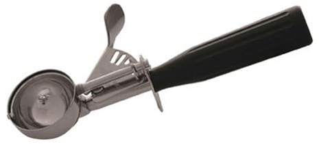 Winco No.30 Ice Cream Disher with Plastic Handle, Size 30, 1 1/4 oz capacity, Black, Stainess Steel