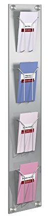 Kerkmann Wand-Prospekthalter artline DINlang 4 Fächer silber
