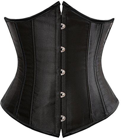 Underbust Corset Top for Women Renaissance Pirate Costume Small Black