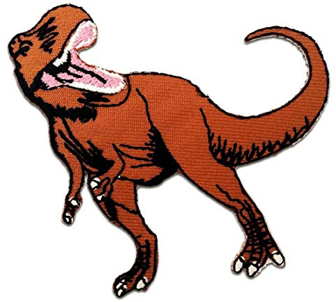 Catch the Patch Dinosaurier Aufnäher zum Aufbügeln 8,5 x 8 cm Bügelbild für Kinder Mädchen mit Dino Reptil, Bügelpatch Patches Bügelflicken
