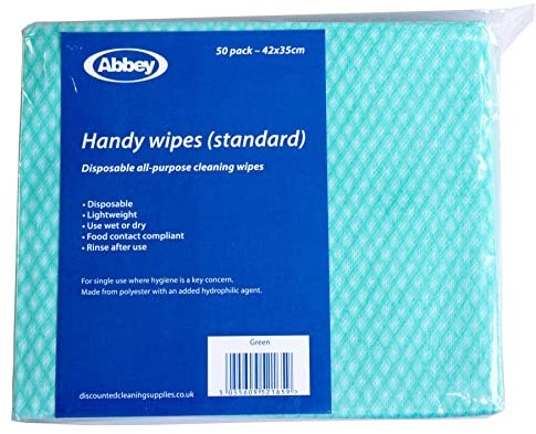 Paños Desechables J Cloths Pack de 50 | Verde 44 x 36 cm | Bayetas Microfibra, Trapos Cocina, Paños de Limpieza, Suministros de Limpieza