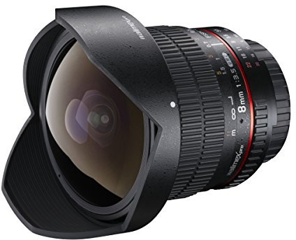 Walimex Pro 8 mm f1:3,5 Festbrennweite manueller Fokus Ultraweitwinkelobjektiv (geeignet für Canon EF Mount Kamera Objektiv für Systemkamera Canon EOS 1200D 5D 80D 1D Mark II N 1D Mark III)
