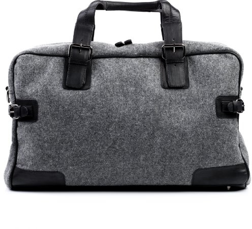 FEYNSINN große Weekender echt Leder - Sporttasche Roberto 50 cm L - Reisetasche Handgepäck mit Schultergurt - Ledertasche Herren und Damen schwarz handgefertigt