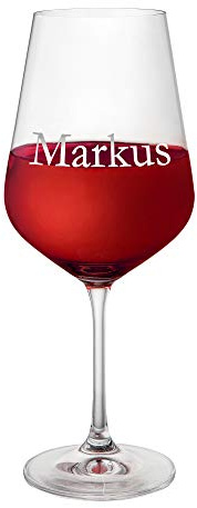 AMAVEL - Verre à vin rouge avec gravure - Personnalisé avec [NOM] - Cadeaux d'anniversaire - Cadeaux de Noël - Volume : 644 ml