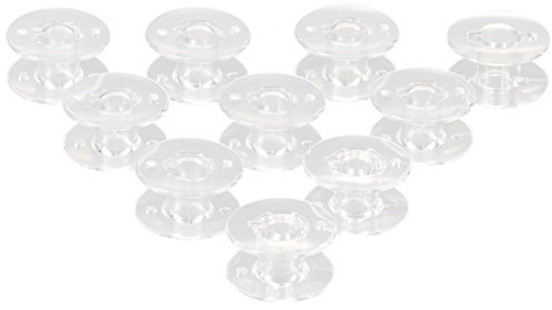 Levivo Symaskinspole, transparent, 10 stycken plastspolar, bottenspole för vanliga symaskiner, spolsymaskin, symaskin – tillbehör, symaskinspole, transparent