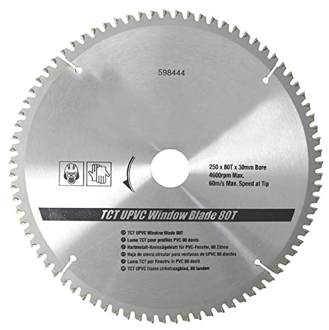 Dapetz ® TCT Upvc Window Chop Mitre Saw Blade 80T 250 X 30mm Rings 25 20 16 mm Alloy Comes with for uPVC extrusions, Light alloys & Aluminium and 80 Teeth etc.